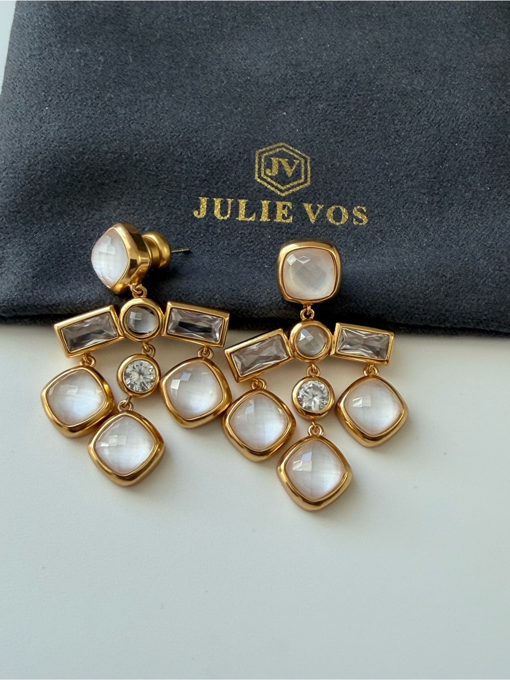Nwot Julie Vos Gold Plated Drop Earrings
